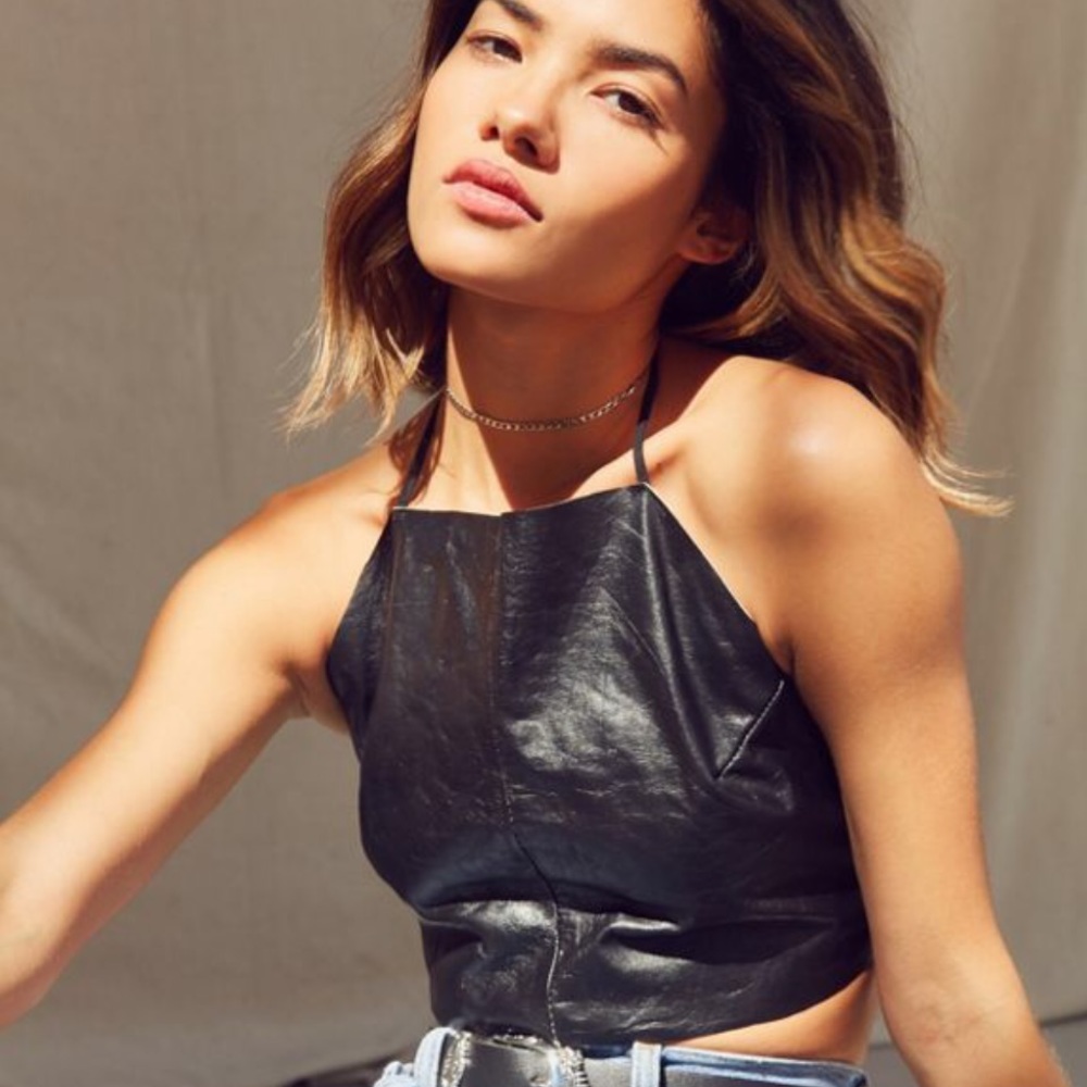 VINTAGE Leather Halter Top 🖤